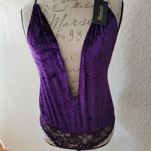NEW Velvet Deep Plunge Teddy Lingerie